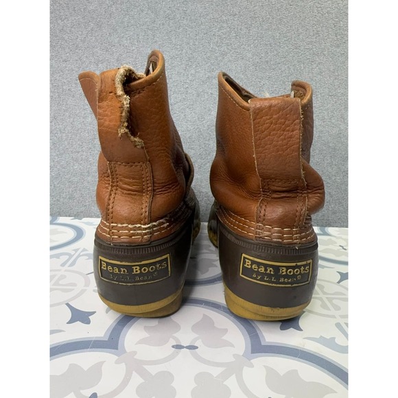 LL Bean Lounger Duck Boot Women's Size 9 Tumbled Leather Buckle Bean Boot Chore - Picture 6 of 10